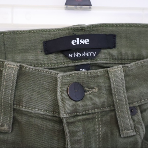 Army Green ELSE Ankle Skinny Jeans Size 26 - Picture 3 of 5